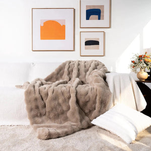 Chunky Gebreid Nepbont Verzwaard Dekentje   Gezellige Luxe voor Moderne Interieurs
