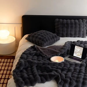 Chunky Gebreid Nepbont Verzwaard Dekentje   Gezellige Luxe voor Moderne Interieurs