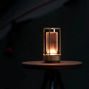 Kristallen Cilinder Lantaarn Tafellamp – Draadloze Touch LED Verlichting voor Binnen en Buiten