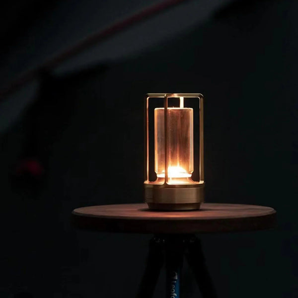 Kristallen Cilinder Lantaarn Tafellamp – Draadloze Touch LED Verlichting voor Binnen en Buiten