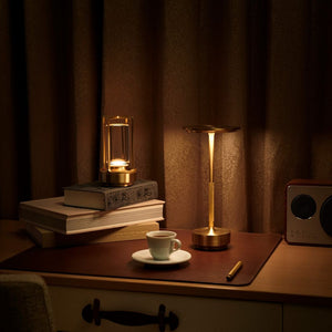 Kristallen Cilinder Lantaarn Tafellamp – Draadloze Touch LED Verlichting voor Binnen en Buiten
