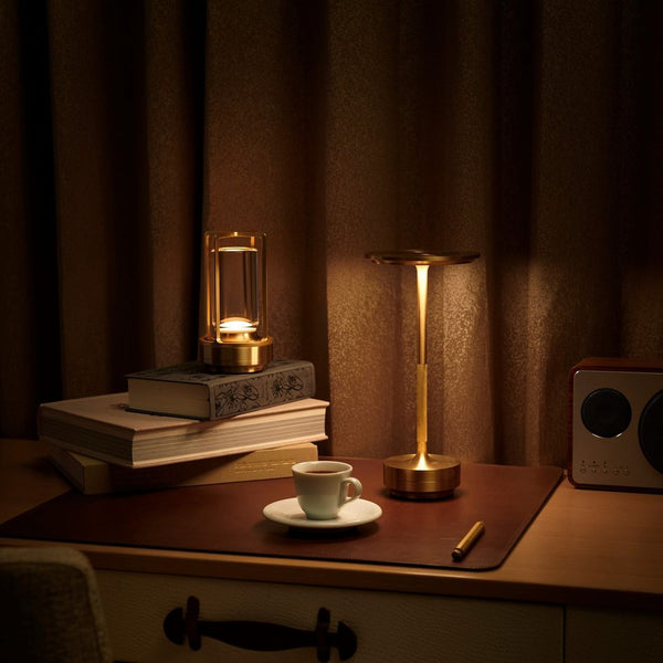 Kristallen Cilinder Lantaarn Tafellamp – Draadloze Touch LED Verlichting voor Binnen en Buiten