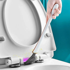Siliconen Toiletborstel met Wandhouder | Hygiënische & Ruimtebesparende Badkamer Accessoire