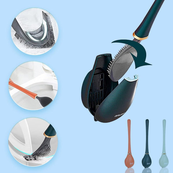 Siliconen Toiletborstel met Wandhouder | Hygiënische & Ruimtebesparende Badkamer Accessoire