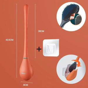 Siliconen Toiletborstel met Wandhouder | Hygiënische & Ruimtebesparende Badkamer Accessoire