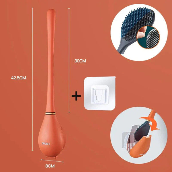 Siliconen Toiletborstel met Wandhouder | Hygiënische & Ruimtebesparende Badkamer Accessoire