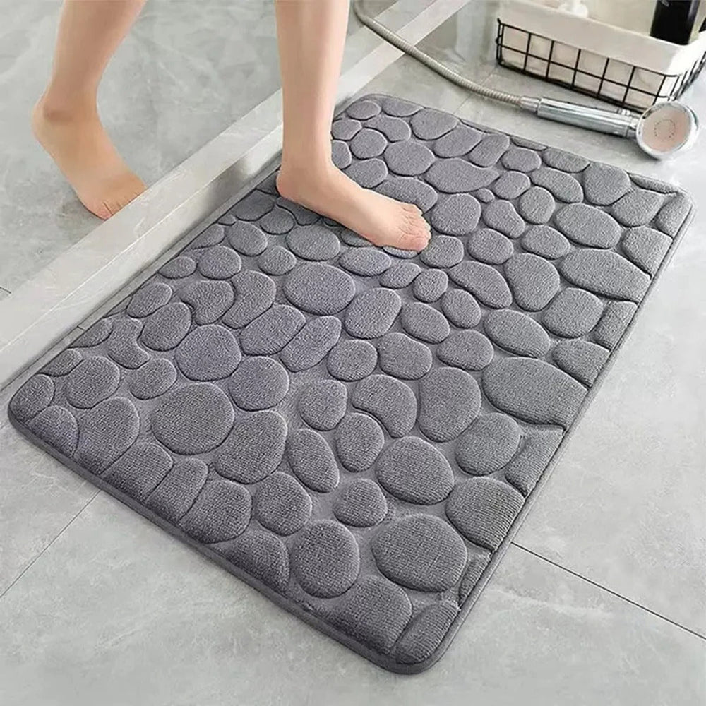 CobbleSoft 3D Badmat | Antislip Absorberende Badkamer Mat 40x60cm