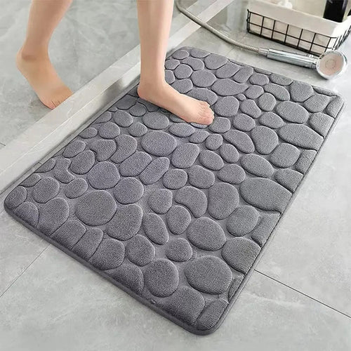 CobbleSoft 3D Badmat | Antislip Absorberende Badkamer Mat 40x60cm