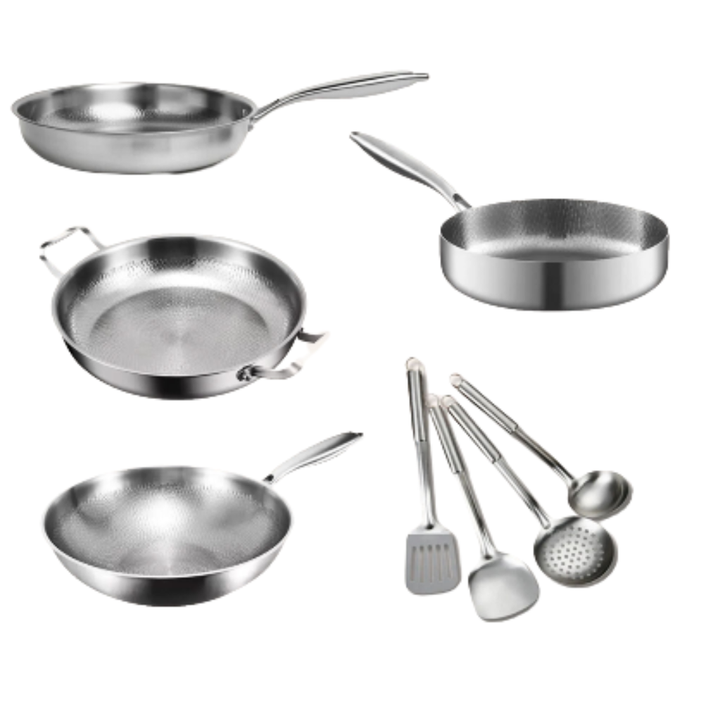 Titanium Pannenset – Inductiegeschikt, Antiaanbak & Krasbestendig | Duurzame Premium Keukenset