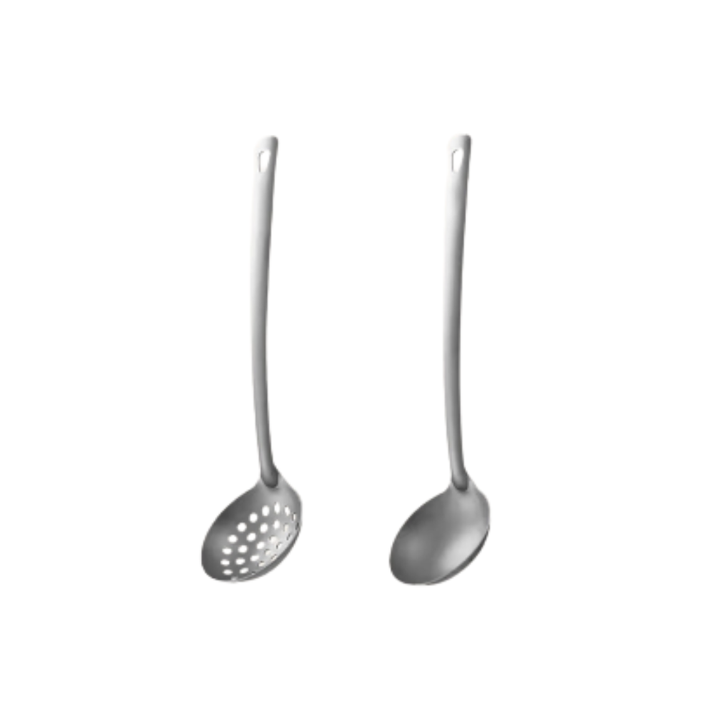 Duurzame Titanium Soeplepels Set – Lichtgewicht, Krasbestendig Titanium Bestek voor Soep & Serveerfuncties