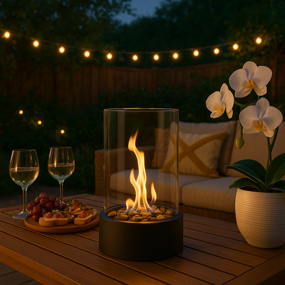 CozyFlame Draagbare Tafelhaard – Binnen & Buiten Decoratieve Open Haard