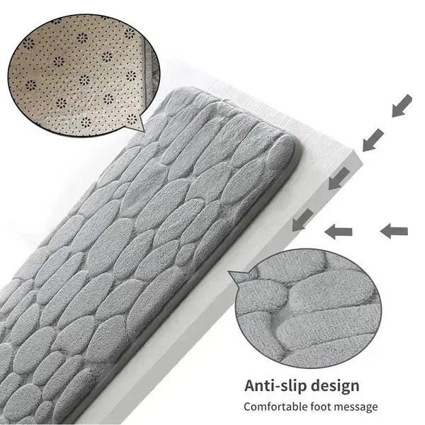 CozyStone Memory Foam Antislip Tapijtmat 60x90 cm – Zachte Vloermat voor Badkamer, Woonkamer & Slaapkamer