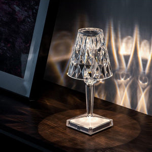 Minimalistische Oplaadbare LED Tafellamp – Moderne Kristal-Inspiratie Bureauverlichting voor Huis & Kantoor