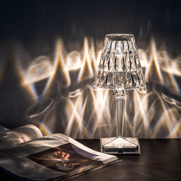 Minimalistische Oplaadbare LED Tafellamp – Moderne Kristal-Inspiratie Bureauverlichting voor Huis & Kantoor