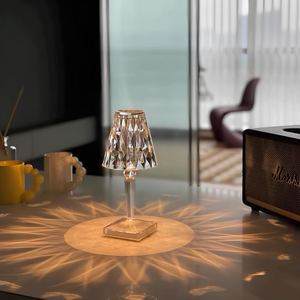 Minimalistische Oplaadbare LED Tafellamp – Moderne Kristal-Inspiratie Bureauverlichting voor Huis & Kantoor