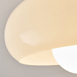 Plafondlamp Glas & Hout – Vintage Wit Design Ø20/28cm
