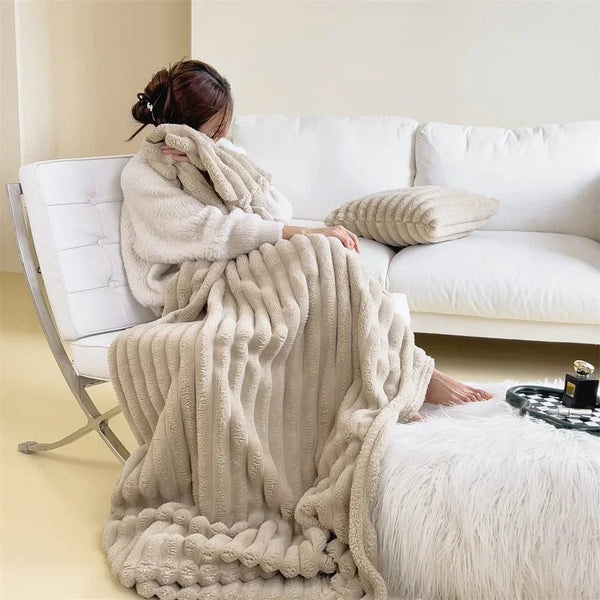 Zachte & Warme Fleece Deken – Gezellige Geruite Plaid voor Herfst & Winter