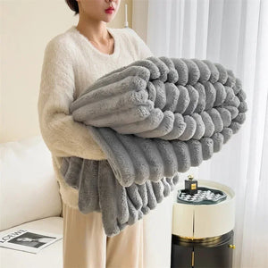 Zachte & Warme Fleece Deken – Gezellige Geruite Plaid voor Herfst & Winter