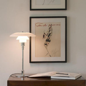 Moderne Deense Tafellamp – Metaal & Glas LED Verlichting voor Thuis