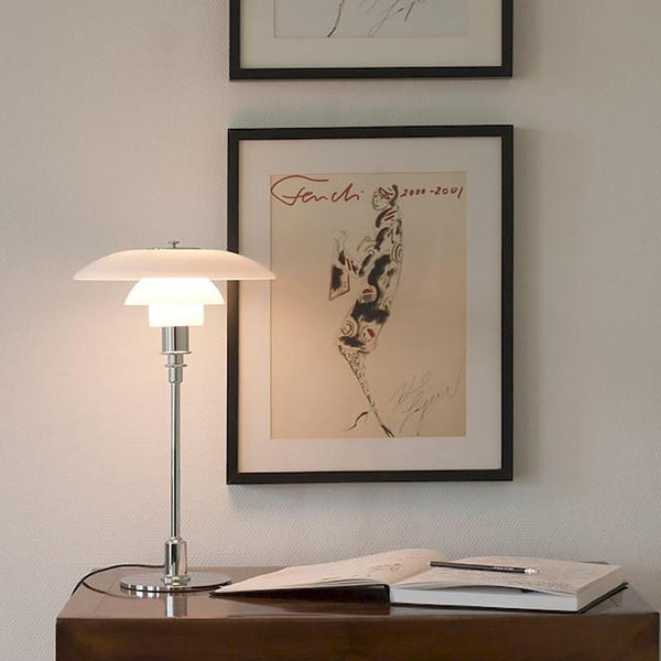Moderne Deense Tafellamp – Metaal & Glas LED Verlichting voor Thuis