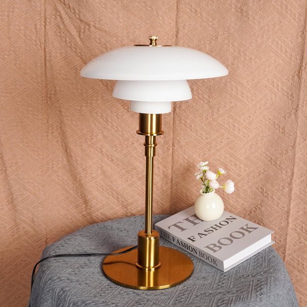 Moderne Deense Tafellamp – Metaal & Glas LED Verlichting voor Thuis