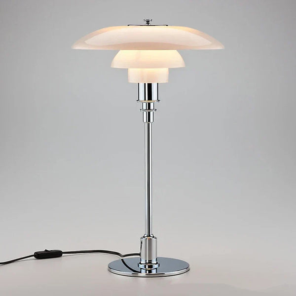 Moderne Deense Tafellamp – Metaal & Glas LED Verlichting voor Thuis