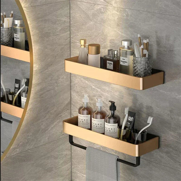 Modern houten wandrek voor badkamer Stijlvolle opbergruimte & ruimtebesparende organizer
