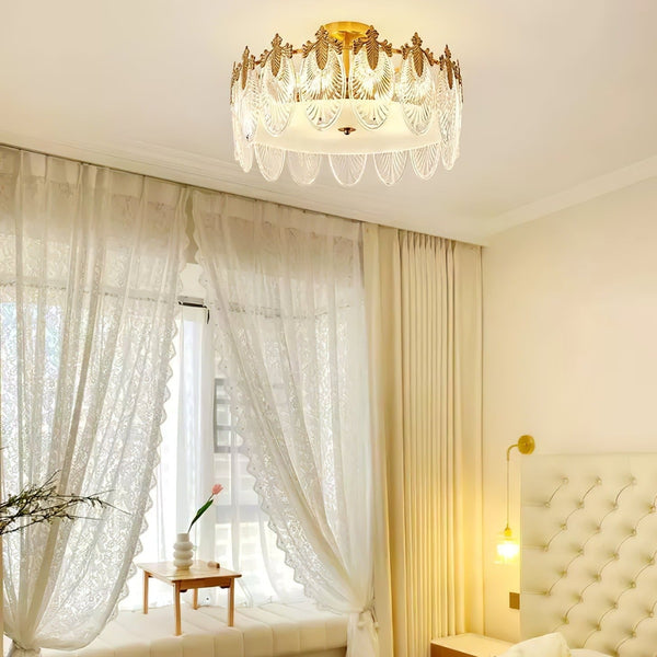 Ronde Hanglamp met Glasmotief – Elegante Plafondverlichting voor Moderne Interieurs