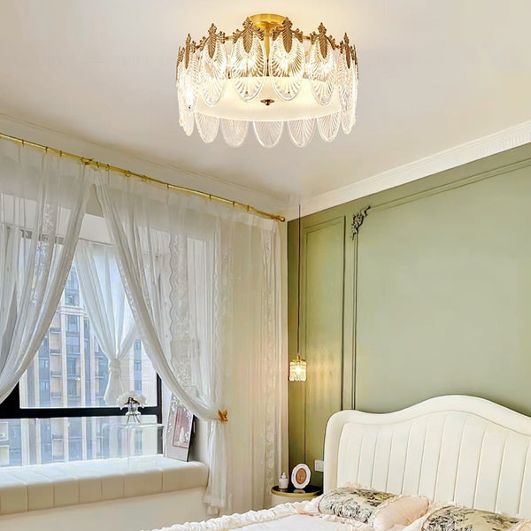 Ronde Hanglamp met Glasmotief – Elegante Plafondverlichting voor Moderne Interieurs