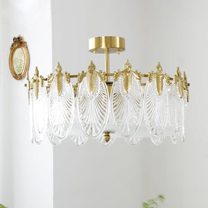 Ronde Hanglamp met Glasmotief – Elegante Plafondverlichting voor Moderne Interieurs