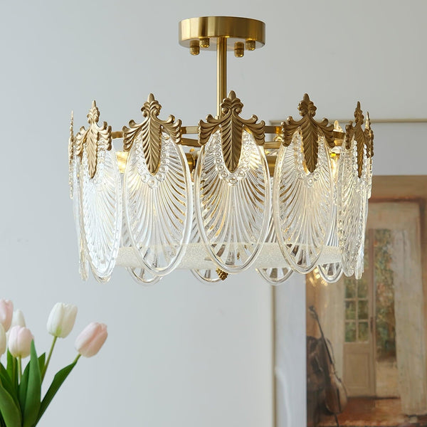 Ronde Hanglamp met Glasmotief – Elegante Plafondverlichting voor Moderne Interieurs