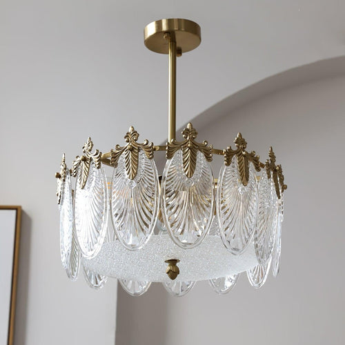 Ronde Hanglamp met Glasmotief – Elegante Plafondverlichting voor Moderne Interieurs