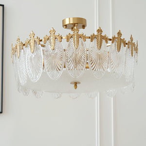 Ronde Hanglamp met Glasmotief – Elegante Plafondverlichting voor Moderne Interieurs