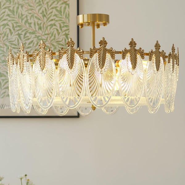 Ronde Hanglamp met Glasmotief – Elegante Plafondverlichting voor Moderne Interieurs