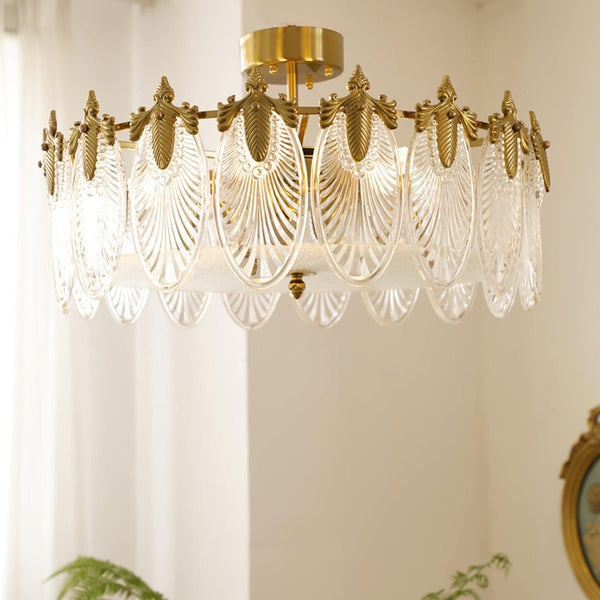 Ronde Hanglamp met Glasmotief – Elegante Plafondverlichting voor Moderne Interieurs