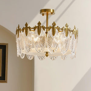 Ronde Hanglamp met Glasmotief – Elegante Plafondverlichting voor Moderne Interieurs