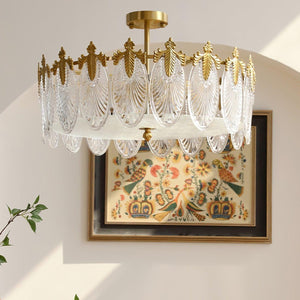 Ronde Hanglamp met Glasmotief – Elegante Plafondverlichting voor Moderne Interieurs