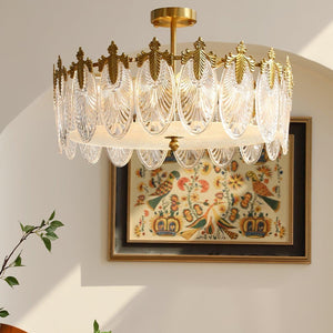 Ronde Hanglamp met Glasmotief – Elegante Plafondverlichting voor Moderne Interieurs