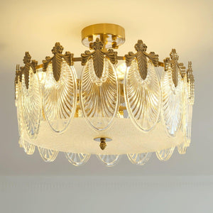 Ronde Hanglamp met Glasmotief – Elegante Plafondverlichting voor Moderne Interieurs