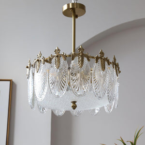 Ronde Hanglamp met Glasmotief – Elegante Plafondverlichting voor Moderne Interieurs