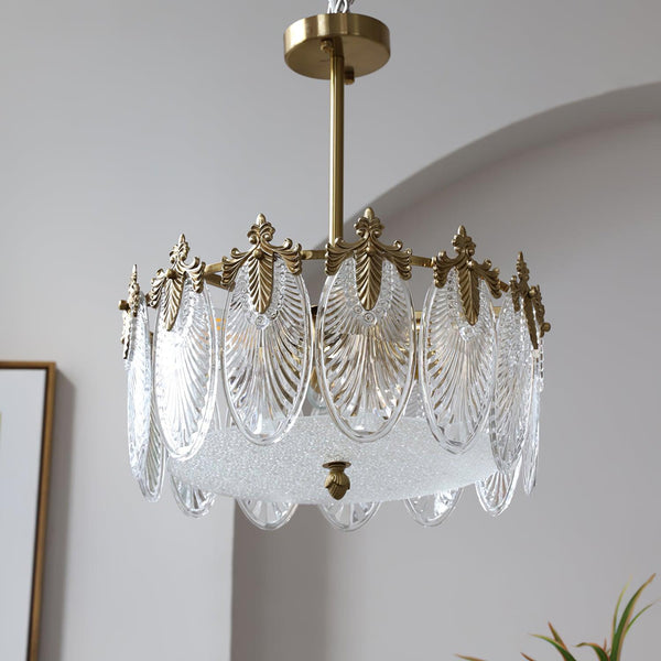 Ronde Hanglamp met Glasmotief – Elegante Plafondverlichting voor Moderne Interieurs