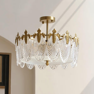 Ronde Hanglamp met Glasmotief – Elegante Plafondverlichting voor Moderne Interieurs