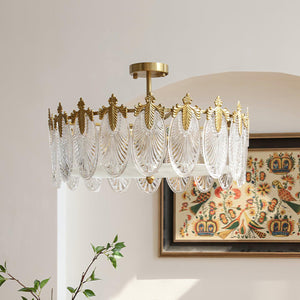 Ronde Hanglamp met Glasmotief – Elegante Plafondverlichting voor Moderne Interieurs