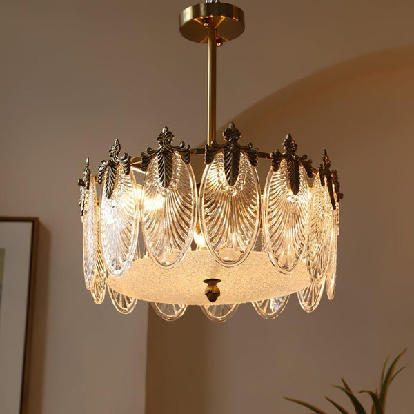 Ronde Hanglamp met Glasmotief – Elegante Plafondverlichting voor Moderne Interieurs