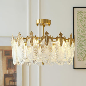 Ronde Hanglamp met Glasmotief – Elegante Plafondverlichting voor Moderne Interieurs