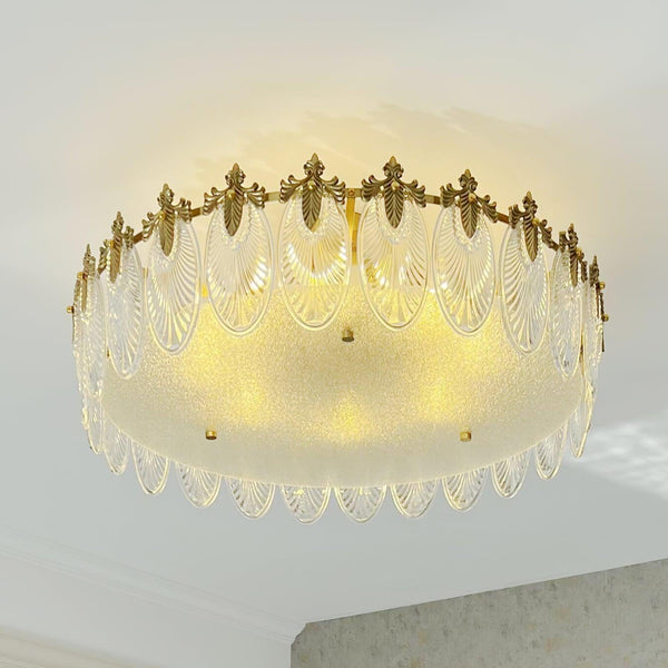 Ronde Hanglamp met Glasmotief – Elegante Plafondverlichting voor Moderne Interieurs