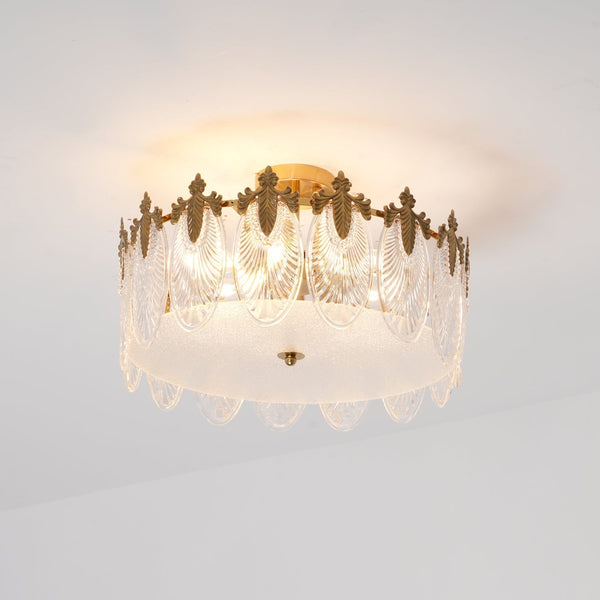 Ronde Hanglamp met Glasmotief – Elegante Plafondverlichting voor Moderne Interieurs