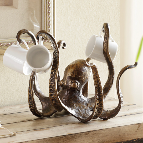 Decoratieve Octopusvormige Houder voor Bekers en Accessoires  Nautische Woondecoratie