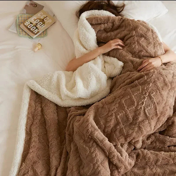 Dubbel Laags Winter Deken van Wol en Fleece voor Ultiem Comfort en Stijl
