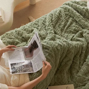 Dubbel Laags Winter Deken van Wol en Fleece voor Ultiem Comfort en Stijl